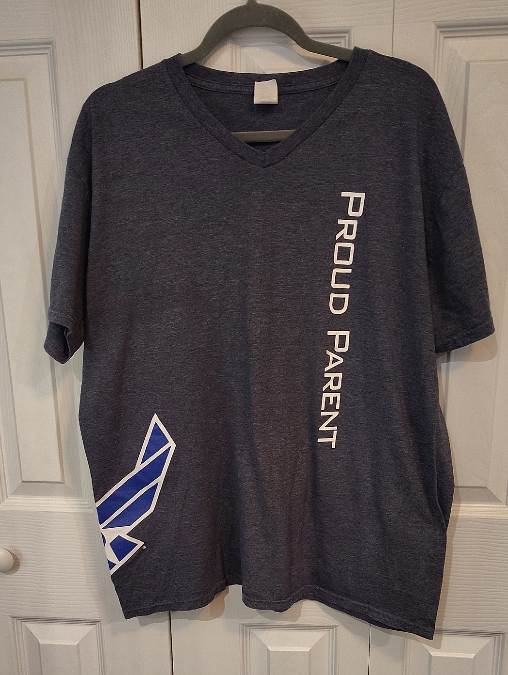 Gildan Softstyle Heather Navy Blue Crewneck T-Shirt Air Force Parent
